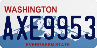 WA license plate AXE9953