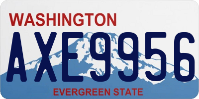 WA license plate AXE9956