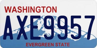 WA license plate AXE9957