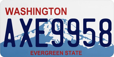 WA license plate AXE9958