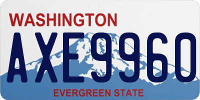 WA license plate AXE9960