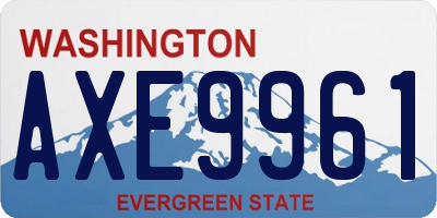 WA license plate AXE9961