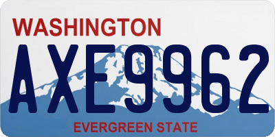 WA license plate AXE9962