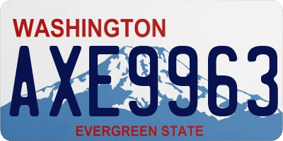 WA license plate AXE9963