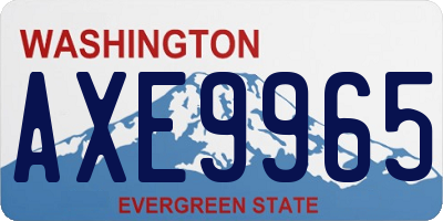 WA license plate AXE9965