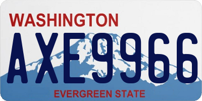 WA license plate AXE9966