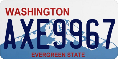 WA license plate AXE9967