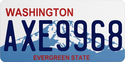 WA license plate AXE9968
