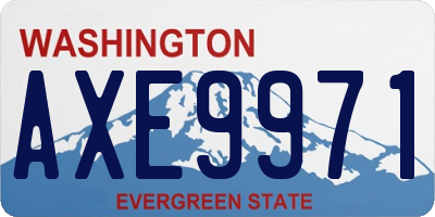 WA license plate AXE9971
