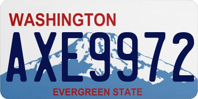 WA license plate AXE9972