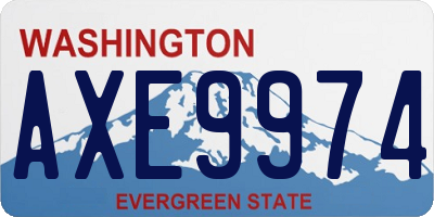 WA license plate AXE9974