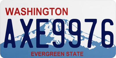 WA license plate AXE9976