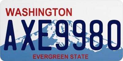 WA license plate AXE9980