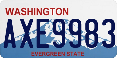 WA license plate AXE9983
