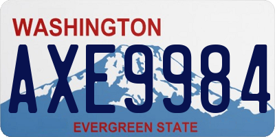 WA license plate AXE9984