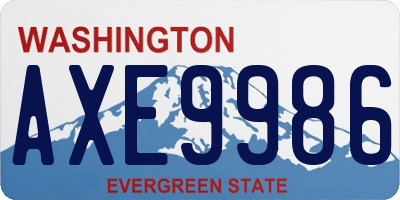WA license plate AXE9986