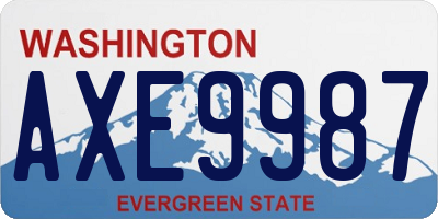 WA license plate AXE9987