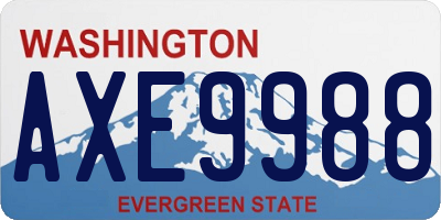WA license plate AXE9988