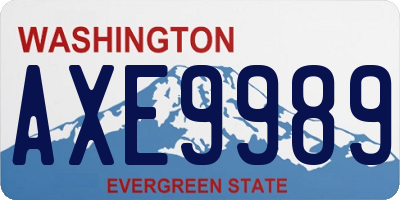 WA license plate AXE9989