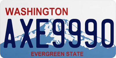 WA license plate AXE9990