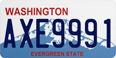 WA license plate AXE9991