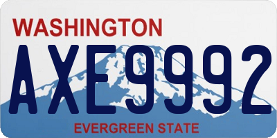 WA license plate AXE9992