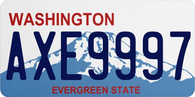 WA license plate AXE9997