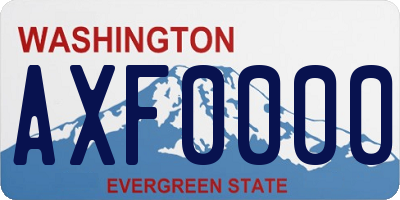 WA license plate AXF0000
