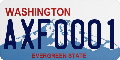 WA license plate AXF0001