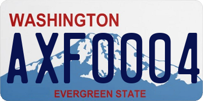WA license plate AXF0004
