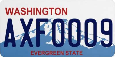 WA license plate AXF0009