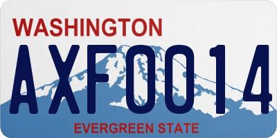 WA license plate AXF0014