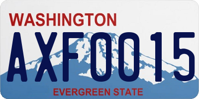 WA license plate AXF0015