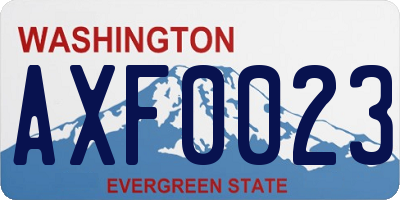 WA license plate AXF0023