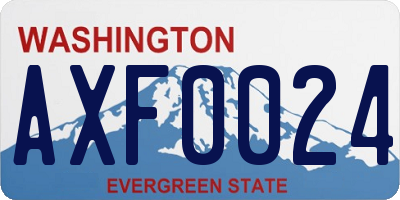 WA license plate AXF0024