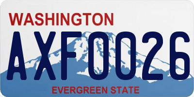 WA license plate AXF0026