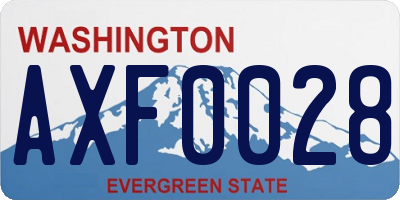 WA license plate AXF0028