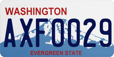 WA license plate AXF0029