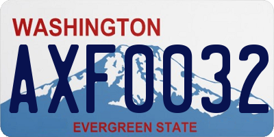 WA license plate AXF0032