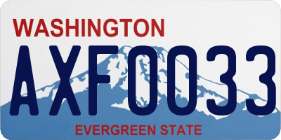 WA license plate AXF0033