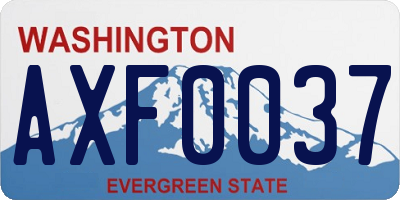 WA license plate AXF0037
