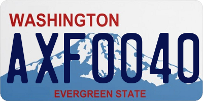WA license plate AXF0040