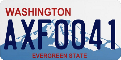 WA license plate AXF0041