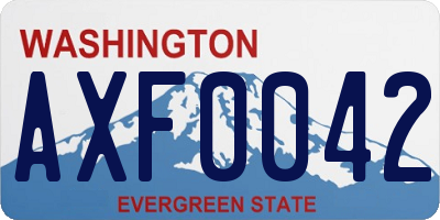 WA license plate AXF0042