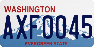 WA license plate AXF0045