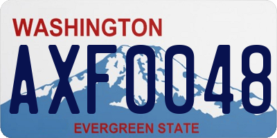 WA license plate AXF0048