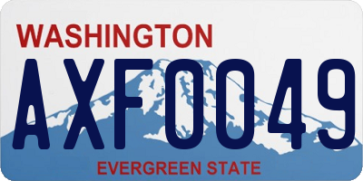 WA license plate AXF0049