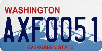 WA license plate AXF0051