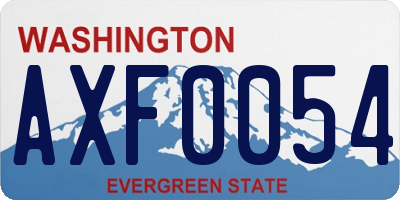 WA license plate AXF0054