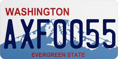 WA license plate AXF0055
